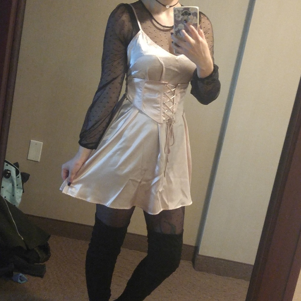 Slip Dress with Corset Detail